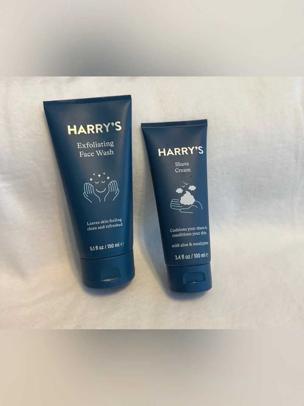 Harry’s Men’s Grooming Set Exfoliating Face Wash 5.1 oz + Shave Cream 3.4 oz NEW